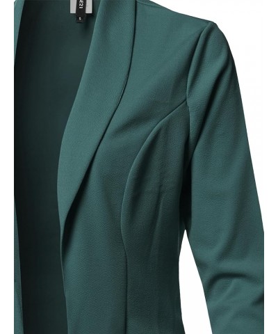 Women's Awesome 21 Solid Long Sleeve Open Front Office Blazer Jacket Aawcjl0072 Hunter Green $15.67 Blazers