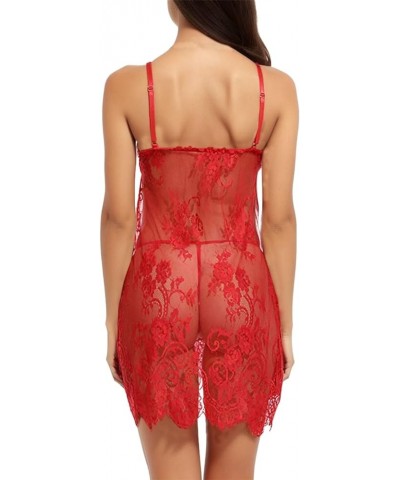 Sexy Lingerie for Women Naughty Plus Size Chemise Sleepwear Exotic Lingerie Sets Teddy Babydoll Valentines Lingerie Red $7.69...