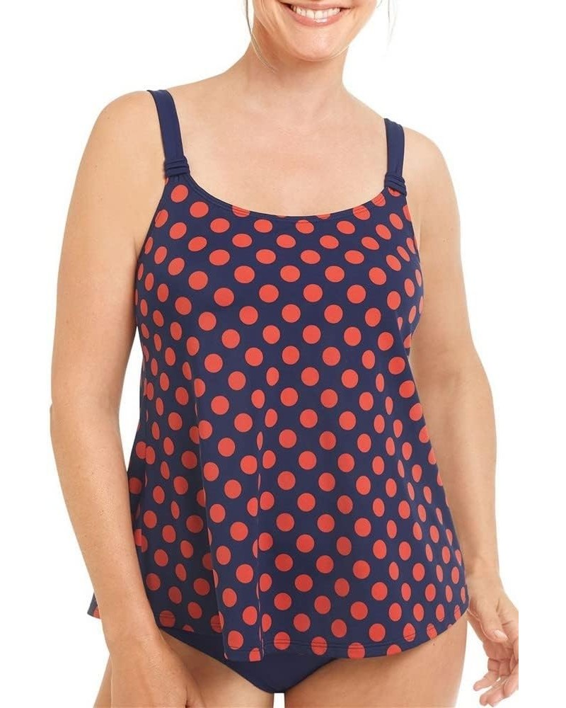 Womens Alabama Pocketed Mastectomy Tankini Top Navy / Rust $33.73 Swimsuits