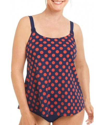 Womens Alabama Pocketed Mastectomy Tankini Top Navy / Rust $33.73 Swimsuits