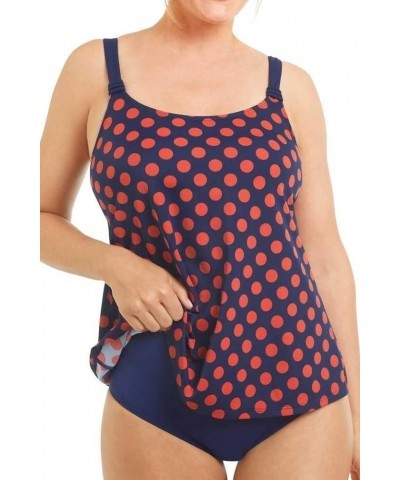 Womens Alabama Pocketed Mastectomy Tankini Top Navy / Rust $33.73 Swimsuits