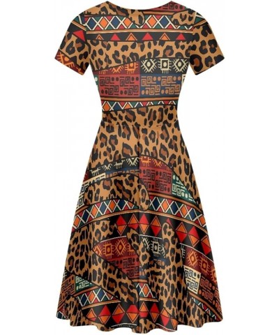 Animal Giraffe Print Dress for Women Sexy Short Vintage A-line Skater Dress for Women Plus Size Patchwork $15.94 Dresses