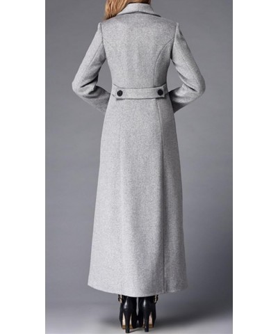 Women's Warm Long Wool Cashmere Winter Coat Thick Double-Breasted Jacket Style 3-gray $73.52 Coats