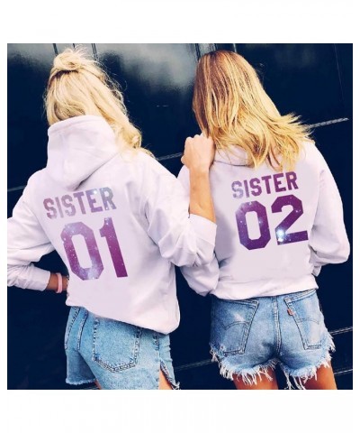 Best Friend Hoodies BFF Hoodies Matching Couple Hoodies Teen Girls Sister White-sky $19.00 Hoodies & Sweatshirts