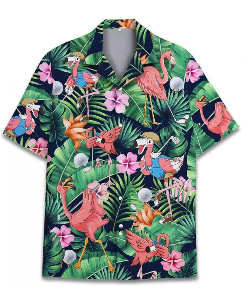 Funny Horse Hawaiian Shirts for Men Women, Love Horse Racing Hawaiian Summer Short-Sleeve Casual Relaxed-Fit Button-Down Flam...