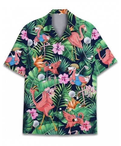 Funny Horse Hawaiian Shirts for Men Women, Love Horse Racing Hawaiian Summer Short-Sleeve Casual Relaxed-Fit Button-Down Flam...