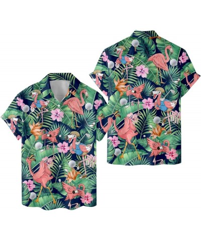 Funny Horse Hawaiian Shirts for Men Women, Love Horse Racing Hawaiian Summer Short-Sleeve Casual Relaxed-Fit Button-Down Flam...