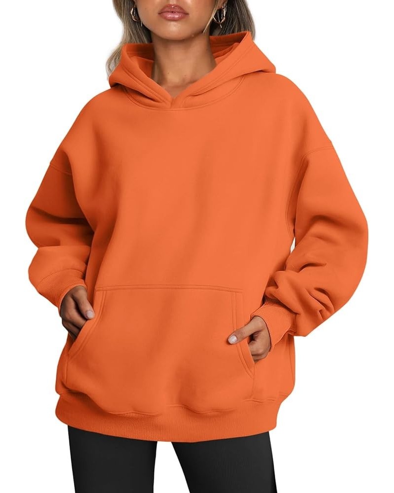 Womens Oversized Hoodies Fleece Sweatshirts Long Sleeve Sweaters Pullover Fall Clothes with Pocket Orange $24.77 Hoodies & Sw...