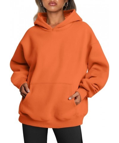 Womens Oversized Hoodies Fleece Sweatshirts Long Sleeve Sweaters Pullover Fall Clothes with Pocket Orange $24.77 Hoodies & Sw...