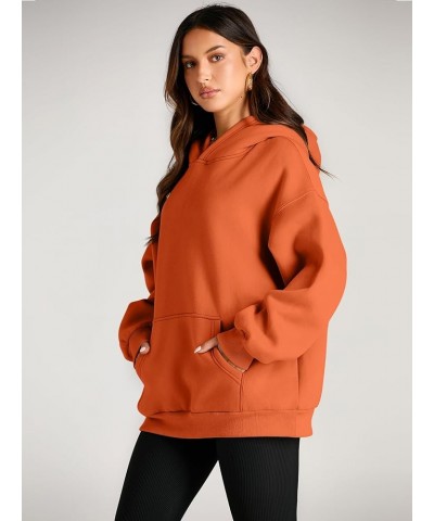 Womens Oversized Hoodies Fleece Sweatshirts Long Sleeve Sweaters Pullover Fall Clothes with Pocket Orange $24.77 Hoodies & Sw...