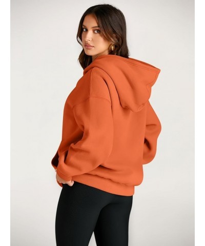 Womens Oversized Hoodies Fleece Sweatshirts Long Sleeve Sweaters Pullover Fall Clothes with Pocket Orange $24.77 Hoodies & Sw...