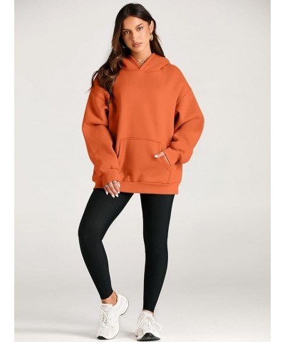 Womens Oversized Hoodies Fleece Sweatshirts Long Sleeve Sweaters Pullover Fall Clothes with Pocket Orange $24.77 Hoodies & Sw...