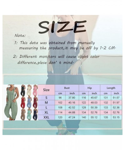 Jumpsuits for Women Summer Adjustable Strap Rompers Loose Fit Sleeveless Casual Pants Comfy Overalls with Pocket Isky Blue $7...