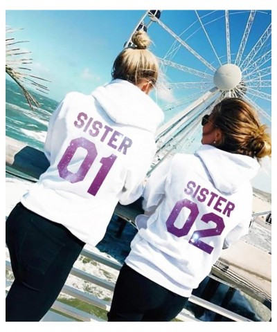 Best Friend Hoodies BFF Hoodies Matching Couple Hoodies Teen Girls Sister White-sky $19.00 Hoodies & Sweatshirts