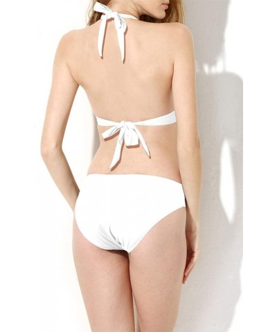 Women Sexy One Piece Swimsuits Halter Plunge V Neck Low Back Cutout Swimwear Av White $13.30 Swimsuits