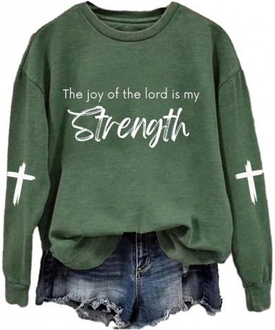 The Joy of the Lord Is My Strength Sweatshirt Plus Size Tops Women Faith Shirts Christian Inspirational Tshirt Forest $17.55 ...