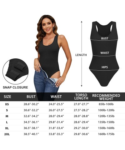 4/5 Pack Bodysuit for Women Ribbed Sleeveless Scoop Neck Tank Top Racerback Womens Bodysuit 5pack Black,white,nude,grey Green...