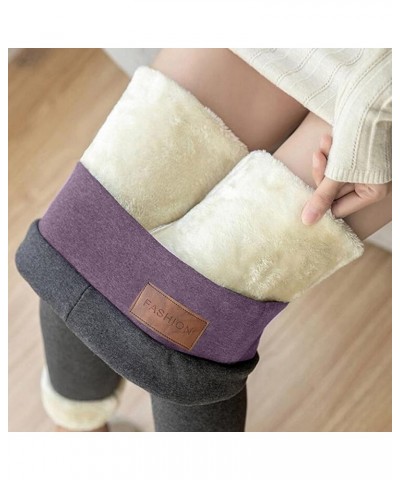 Fleece Lined Leggings Women Winter Warm Sherpa Lined Leggings High Waist Snow Pants Cold Weather Thick Thermal Tights C Gray ...