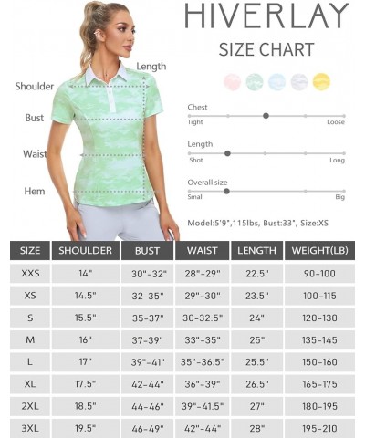 Women Golf Shirts Polo Shirts for Women UPF 50+ Lightweight Quick-Dry Collared Tennis Daily Shirts Work Tops Camo Green-short...