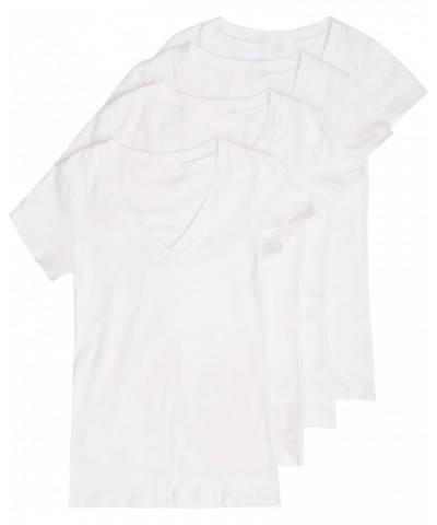 4 Pack Zenana Women's Basic V-Neck T-Shirts Small White, White, White, White $27.53 T-Shirts