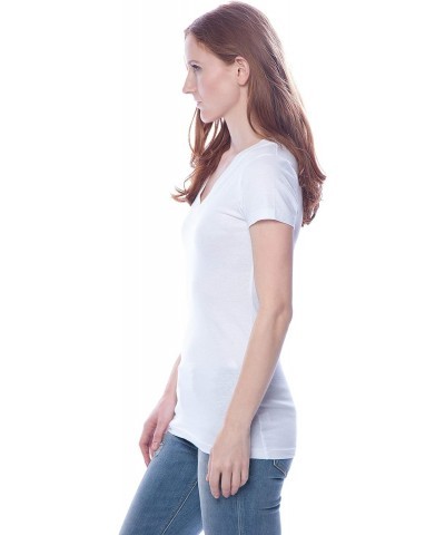 4 Pack Zenana Women's Basic V-Neck T-Shirts Small White, White, White, White $27.53 T-Shirts