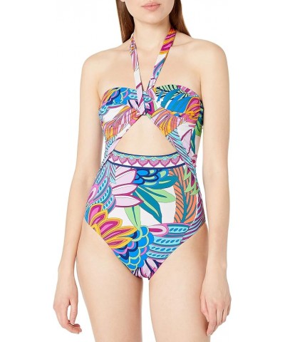 Women's Bandeau One Piece Swimsuit Multi//Paradise Plume $48.41 Swimsuits