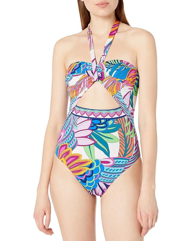 Women's Bandeau One Piece Swimsuit Multi//Paradise Plume $48.41 Swimsuits