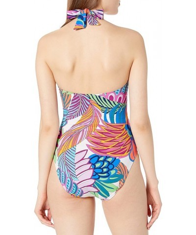 Women's Bandeau One Piece Swimsuit Multi//Paradise Plume $48.41 Swimsuits