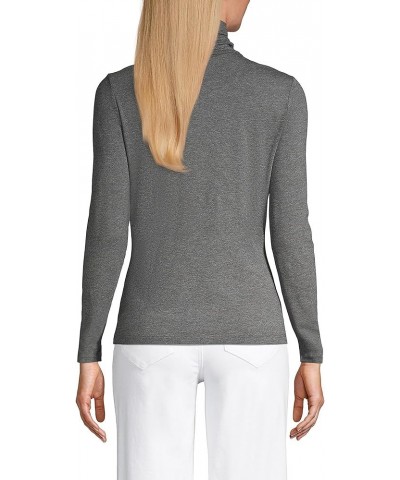 Women's Lightweight Fitted Turtleneck Charcoal Heather $16.16 Sweaters