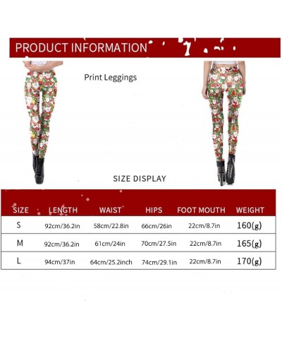 Christmas Leggings Christmas Stretchy Printed Pants Christmas Tights Party Rave Leggings for Women and Girls Regular Colorful...