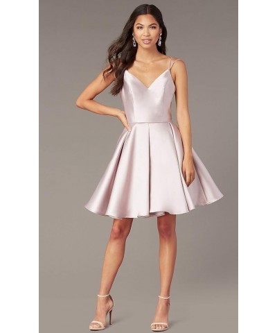 Women's Short Homecoming Dresses for Teens 2024 V Neck Satin Prom Cocktail Gowns Peacock $26.03 Dresses