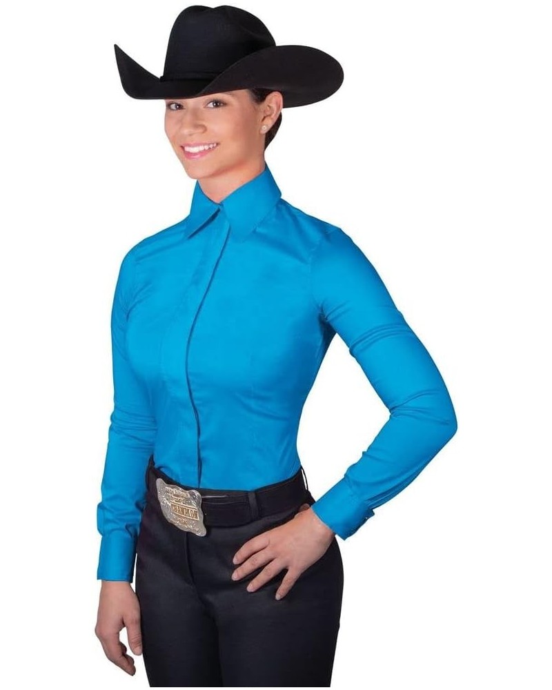 Cowgirl Royalty Half-Zip Women's Western Show Shirt | Turquoise $32.55 Others