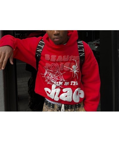 Grunge Hoodie Graphic Sweatshirts Y2k Hoodies Emo Clothes Spider Hoodie Baggy Hoodie Oversized Sweatshirt for Women Red $11.8...