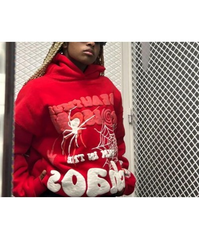 Grunge Hoodie Graphic Sweatshirts Y2k Hoodies Emo Clothes Spider Hoodie Baggy Hoodie Oversized Sweatshirt for Women Red $11.8...