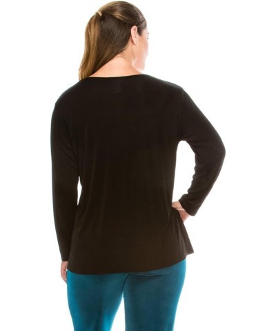 Women's Basic T Shirts - Long Sleeve Stretch Soft Round Neck Solid Top Black $17.02 T-Shirts