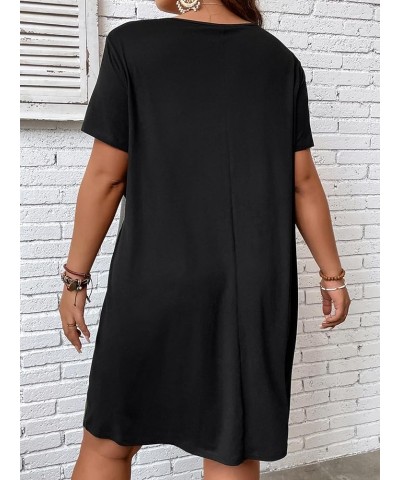 Women's Plus Size Dress Color Block Short Sleeve T Shirt Dress Casual Summer Dresses Coffee Brown Colorblock $20.39 Dresses