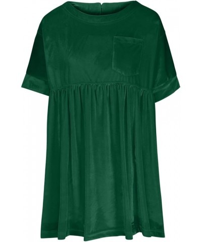 Velvet Tops for Women Dressy Long Sleeve Sequin Button Down Shirts Velvet Babydoll Dress Elegant Classy Party Tops C-green $9...