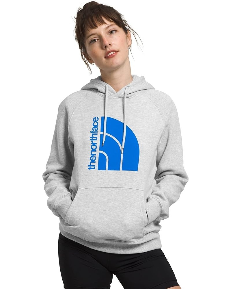 Women's Jumbo Half Dome Pullover Hoodie Tnf Light Grey Heather/Optic Blue $22.71 Activewear