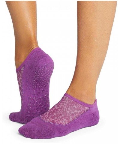 TAVI Women’s Maddie Grip Socks - Non-Slip Pilates Socks with Grips for Women, Yoga Socks, Barre Socks Violet Floral $9.43 Socks