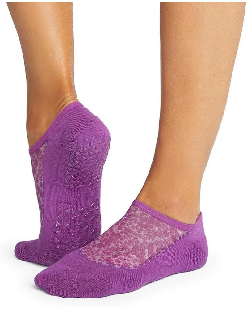 TAVI Women’s Maddie Grip Socks - Non-Slip Pilates Socks with Grips for Women, Yoga Socks, Barre Socks Violet Floral $9.43 Socks