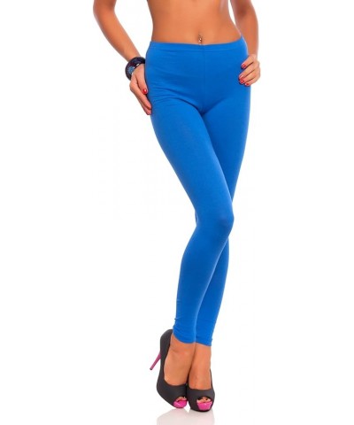 Womens Full Length Cotton Leggings I Casual Solid Leggings for Women I Sizes XS-4XL Royal Blue $10.07 Leggings