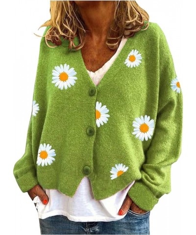 Women's O-Neck Long Sleeve Ribbed Knit Sweater Casual Sweater Warm Top Long Sweater Cardigan Vest A-green $18.75 Activewear