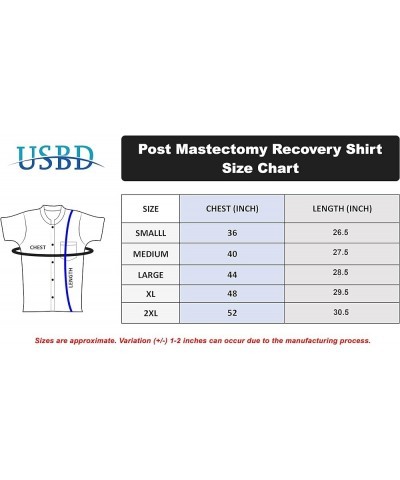 Post Mastectomy Shirt Band Collar Button Down Blouse with Drain Pockets Drainage Management Sky Blue $11.50 Blouses