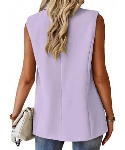 Sleeveless Blazer Jackets for Women 2024 Spring Summer Lightweight Casual Solid Open Front Work Office Vest 1-purple $25.94 V...