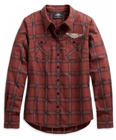 Harley-Davidson® Women's Script Font Plaid Shirt, 99117-20VW $33.28 Blouses