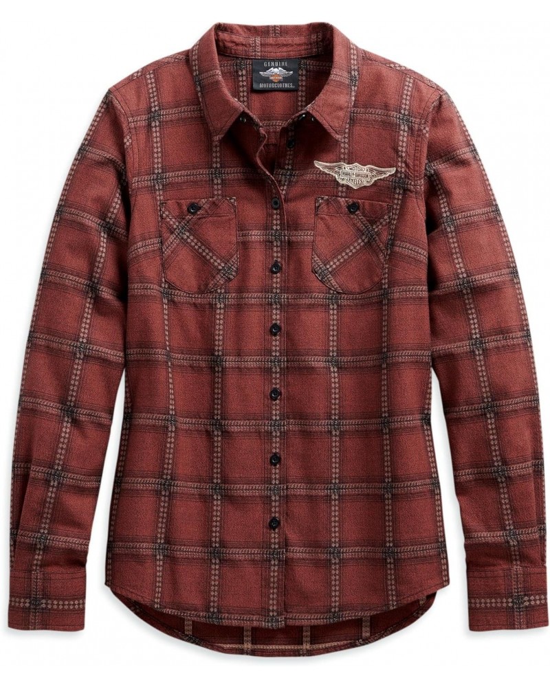 Harley-Davidson® Women's Script Font Plaid Shirt, 99117-20VW $33.28 Blouses