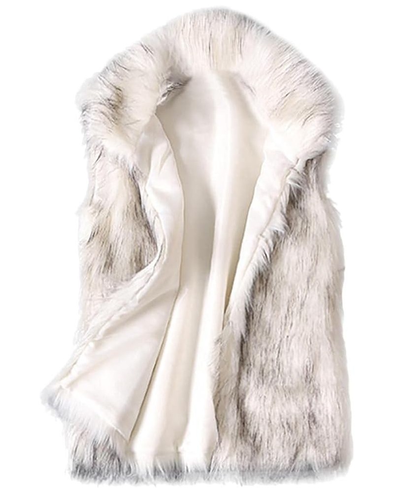 Women's Faux Fur Vest 2024 Stand Collar Jacket Thick Sherpa Lined Coat Elegant Warm Outerwear Ladies Basic Vest White $9.24 V...