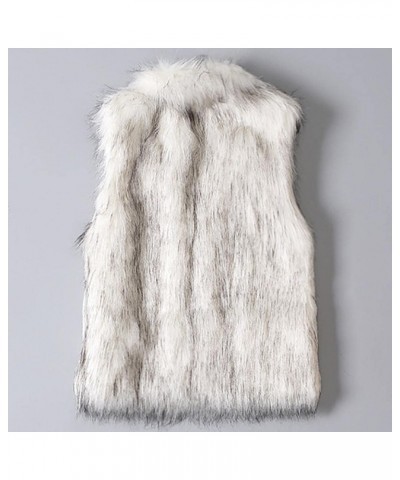 Women's Faux Fur Vest 2024 Stand Collar Jacket Thick Sherpa Lined Coat Elegant Warm Outerwear Ladies Basic Vest White $9.24 V...