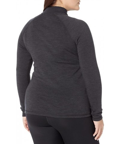 Women's Plus Size Classic Thermal Merino Wool Base Layer — Quarter Zip (Slim Fit) Charcoal Heather $44.75 Activewear