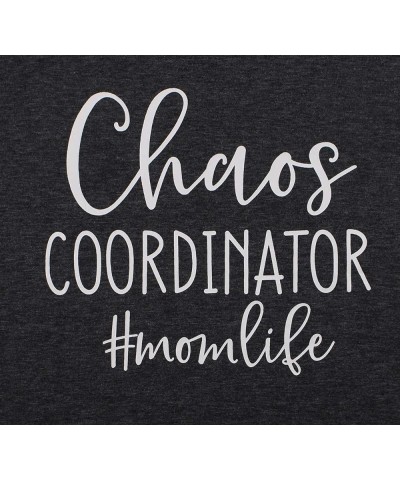 Women Chaos Coordinator Letter Printed T-Shirt Funny Short Sleeve Tops Tee Shirt Black $12.09 T-Shirts